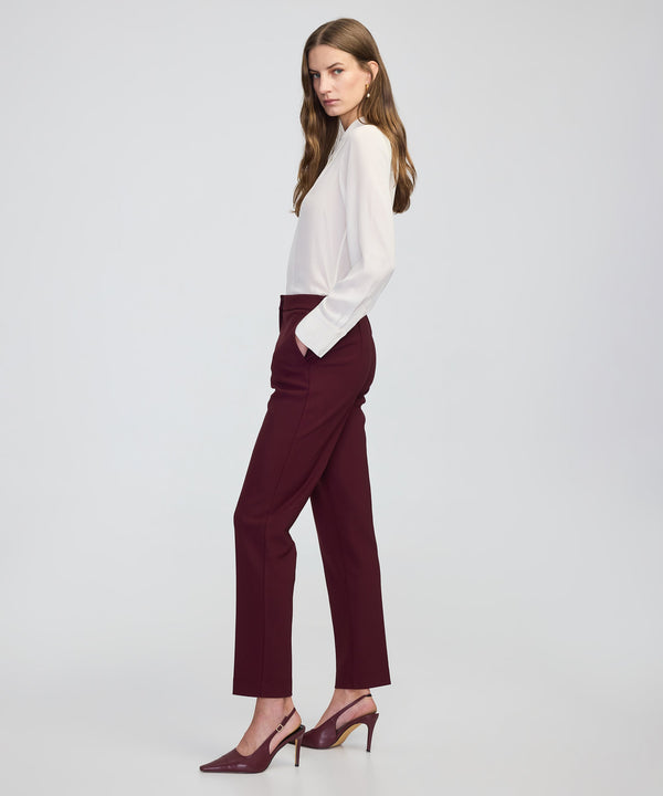 Ipekyol Elastic-Back Cigarette Trousers Bordoux