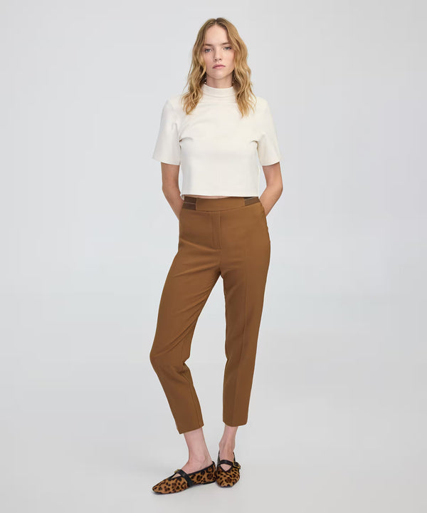 Ipekyol Metallic Stripe Skinny Trousers Camel