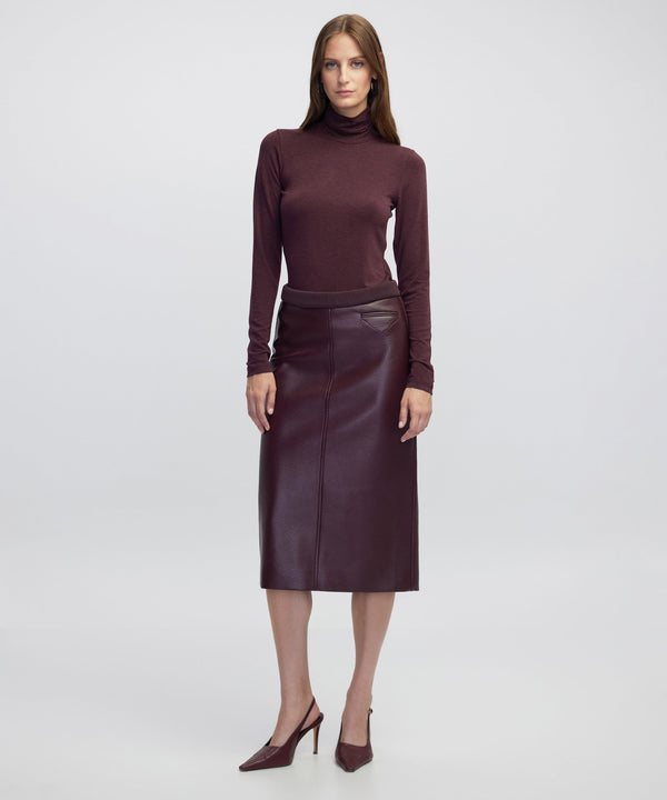 Ipekyol Leather-Effect Skirt Bordoux