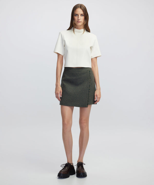 Ipekyol Houndstooth Mini Skirt Khaki