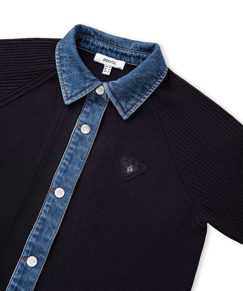Ipekyol Denim And Knitwear Mixed Jacket Black
