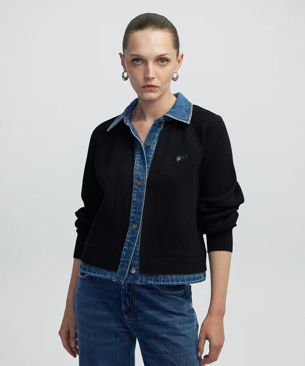Ipekyol Denim And Knitwear Mixed Jacket Black