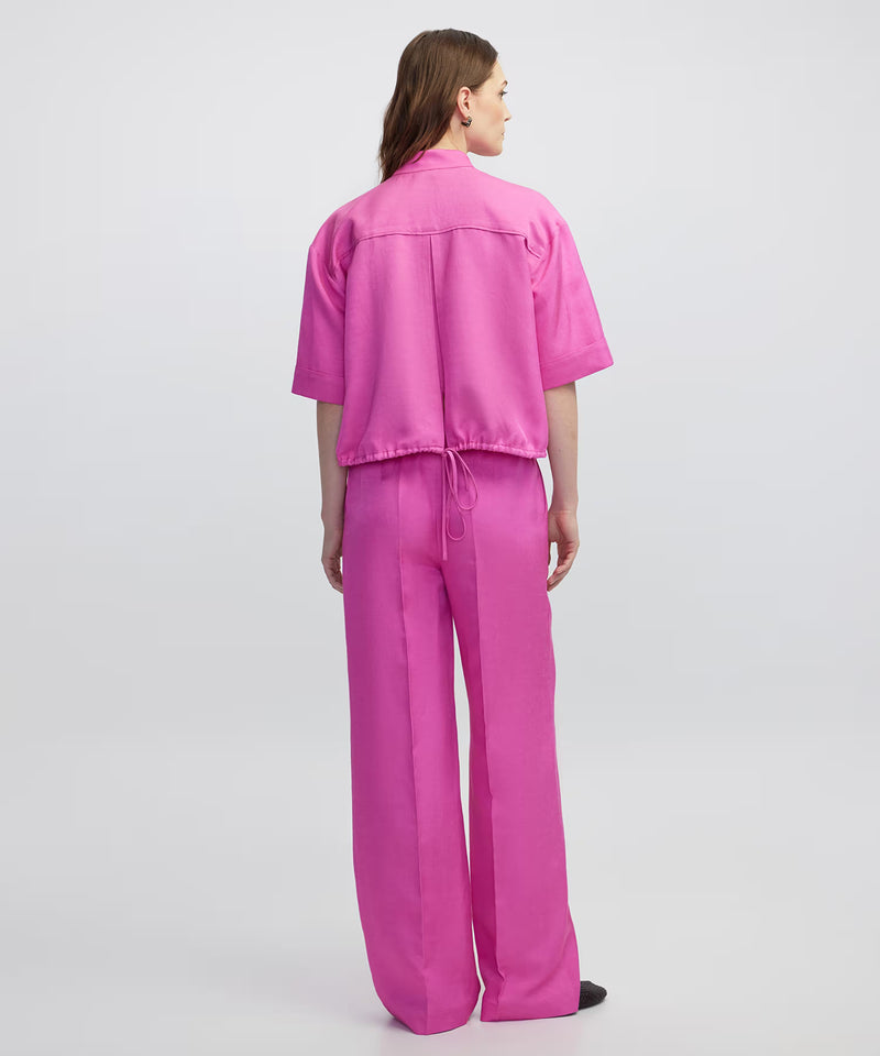 Ipekyol Grandad Collar Blouse With Pockets Fuchsia