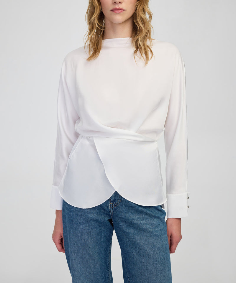 Ipekyol Satin-Effect Wrap Blouse White