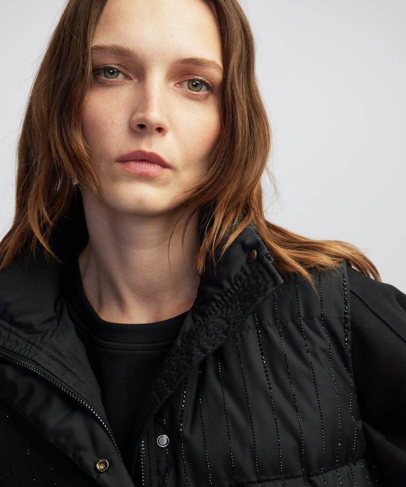 Ipekyol Rhinestone Embellished Puffer Vest Black