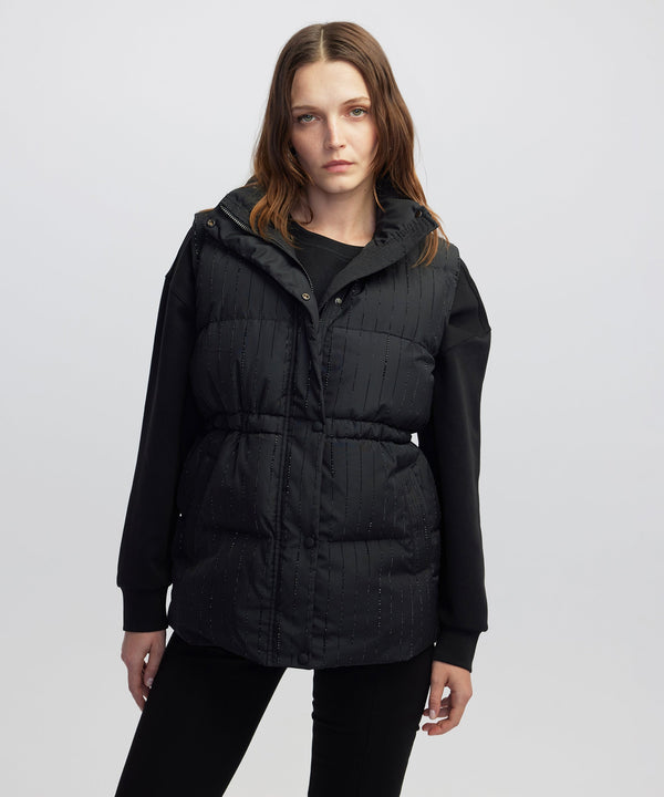 Ipekyol Rhinestone Embellished Puffer Vest Black