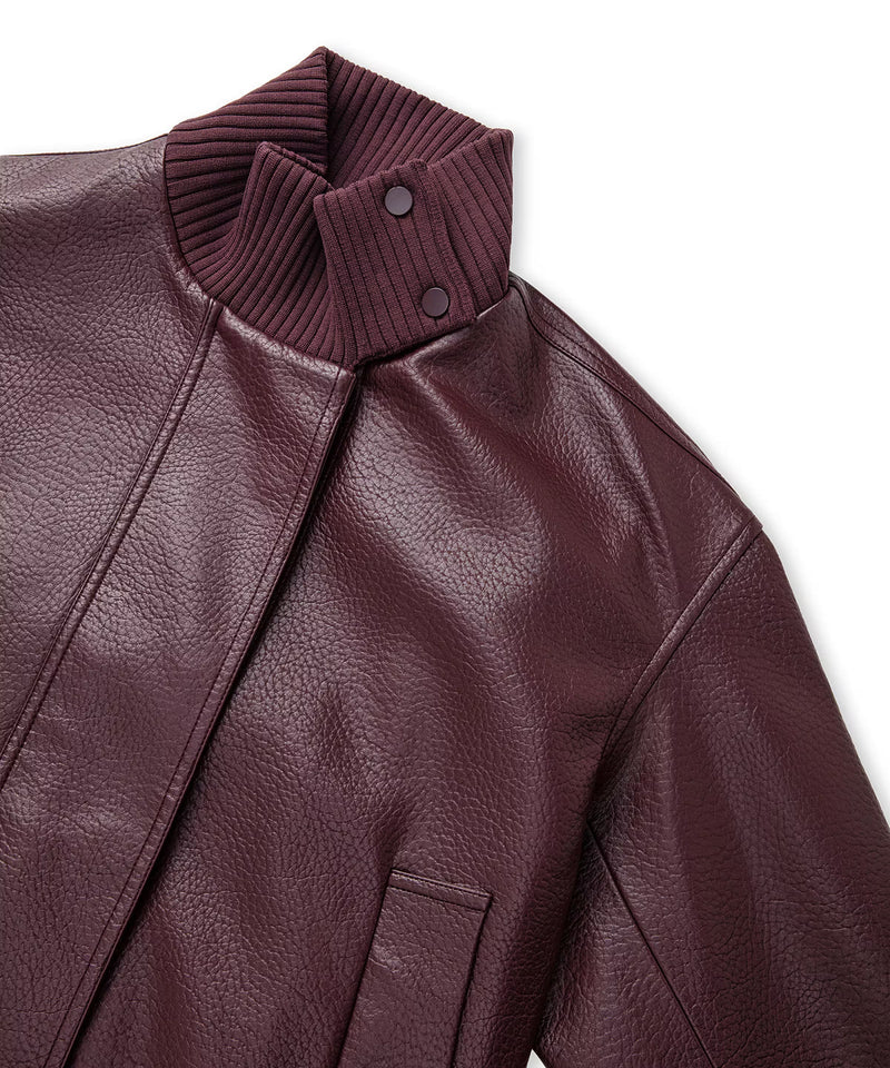 Ipekyol Leather-Effect Coat Bordoux