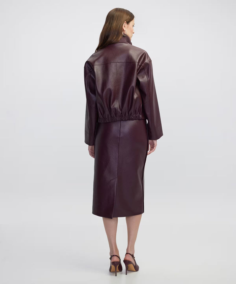Ipekyol Leather-Effect Coat Bordoux