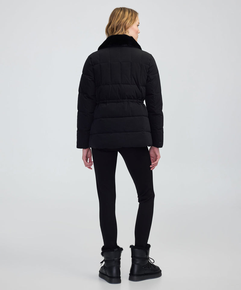 Ipekyol Quilted Puffer With Faux Fur Collar Black