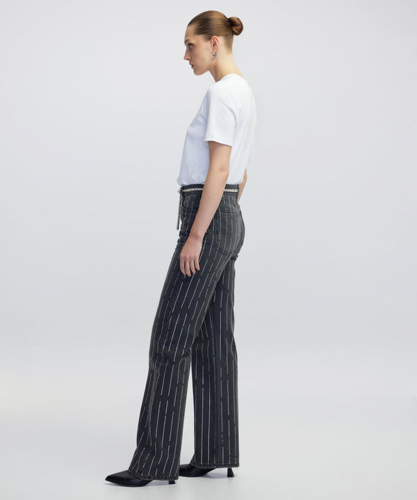 Ipekyol Embellished Wide-Leg Jeans Anthracite