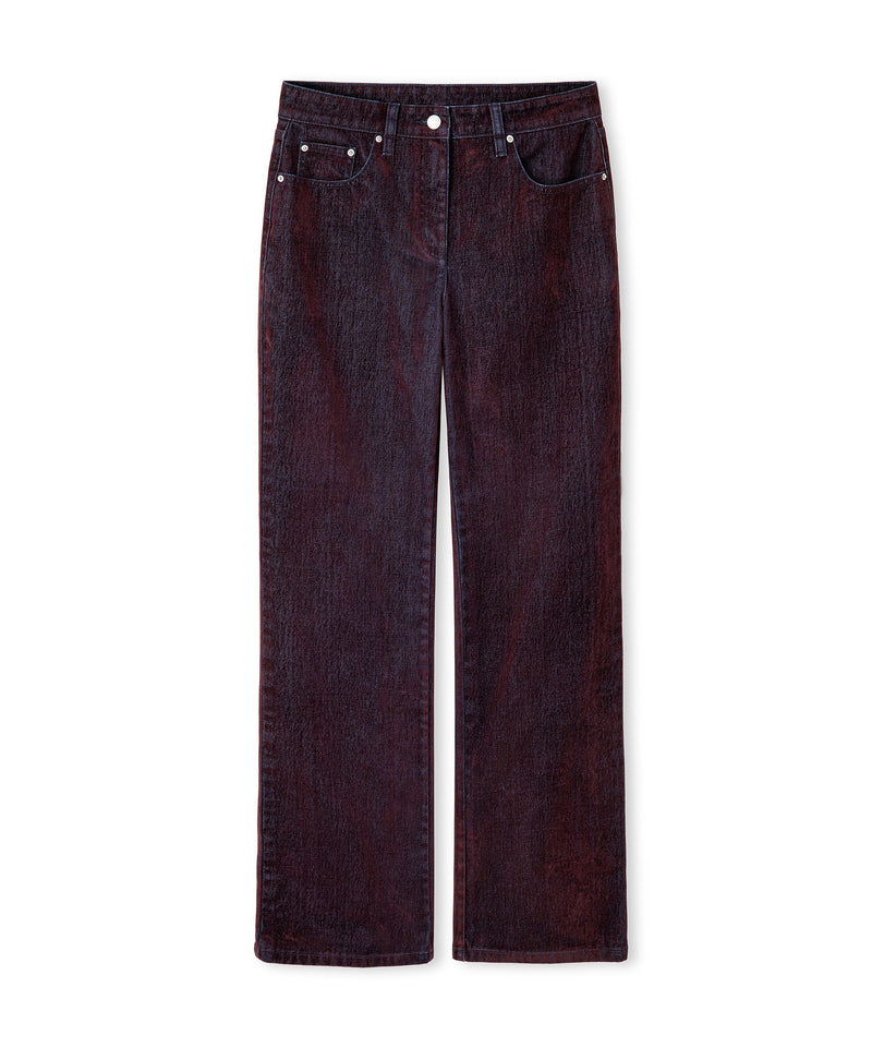 Ipekyol Flocked Wide-Leg Jeans Bordoux