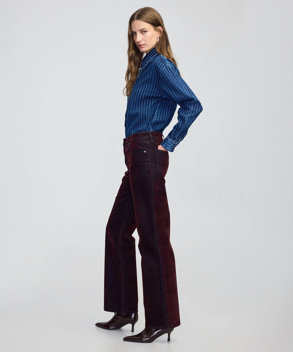 Ipekyol Flocked Wide-Leg Jeans Bordoux