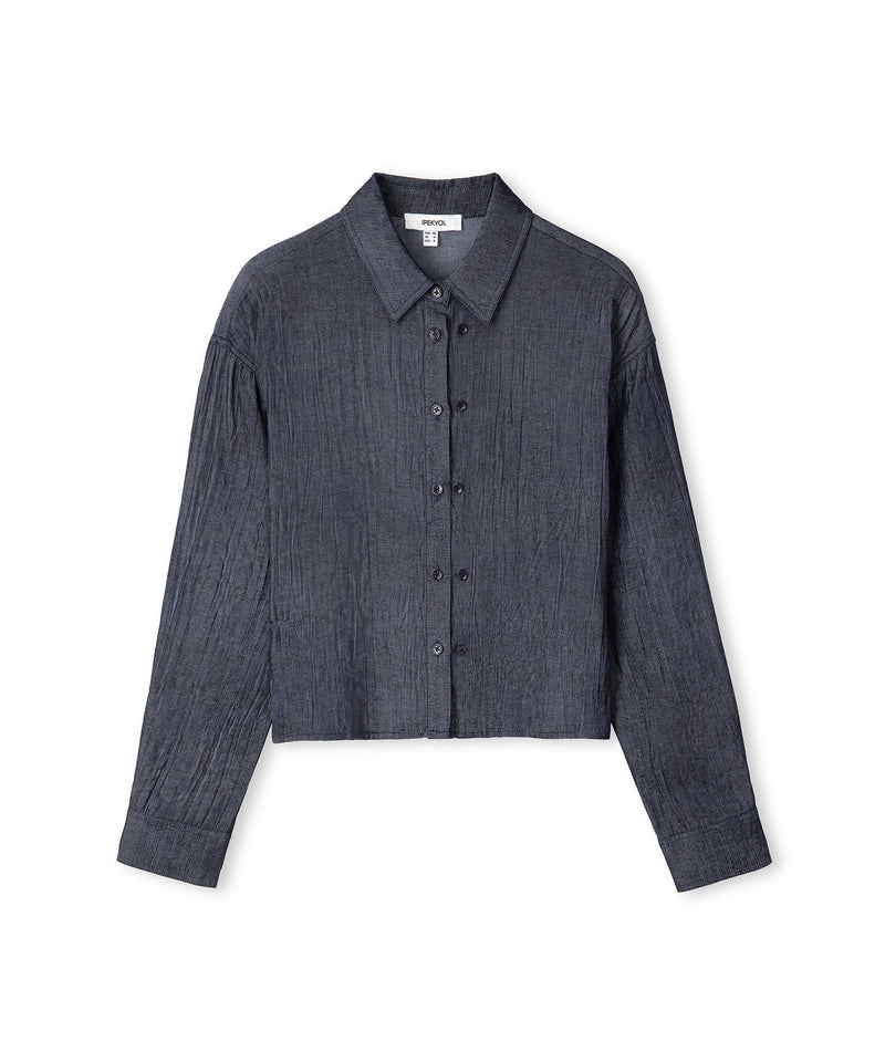 Ipekyol Textured Shirt With Double Placket Indigo