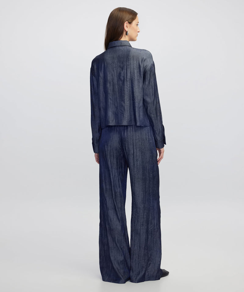 Ipekyol Textured Shirt With Double Placket Indigo