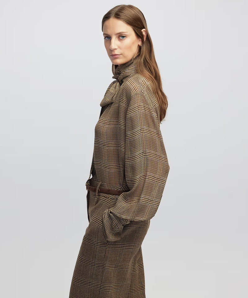 Ipekyol Plaid Shirt With Scarf Milk Serum