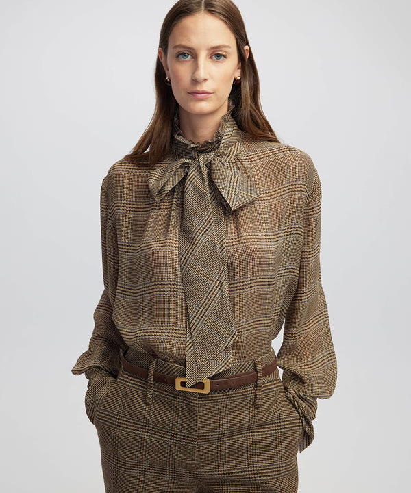 Ipekyol Plaid Shirt With Scarf Milk Serum