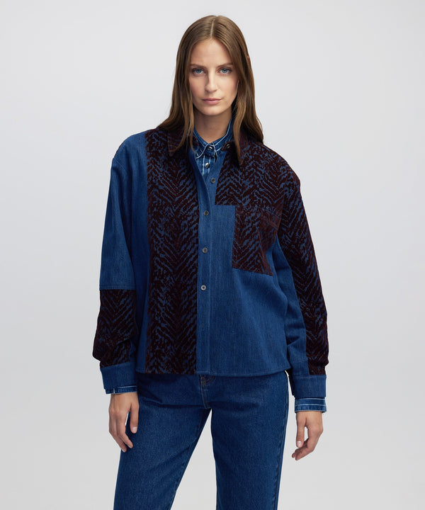 Ipekyol Mixed Media Shirt Bordoux