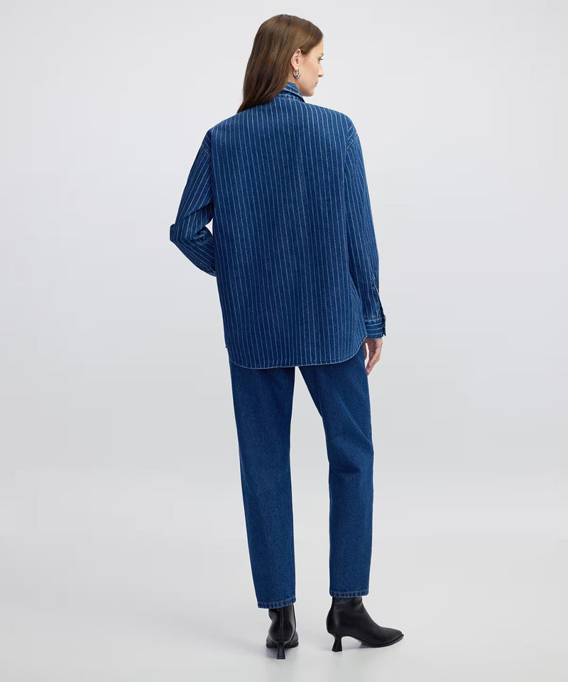 Ipekyol Striped Denim Shirt Light Blue