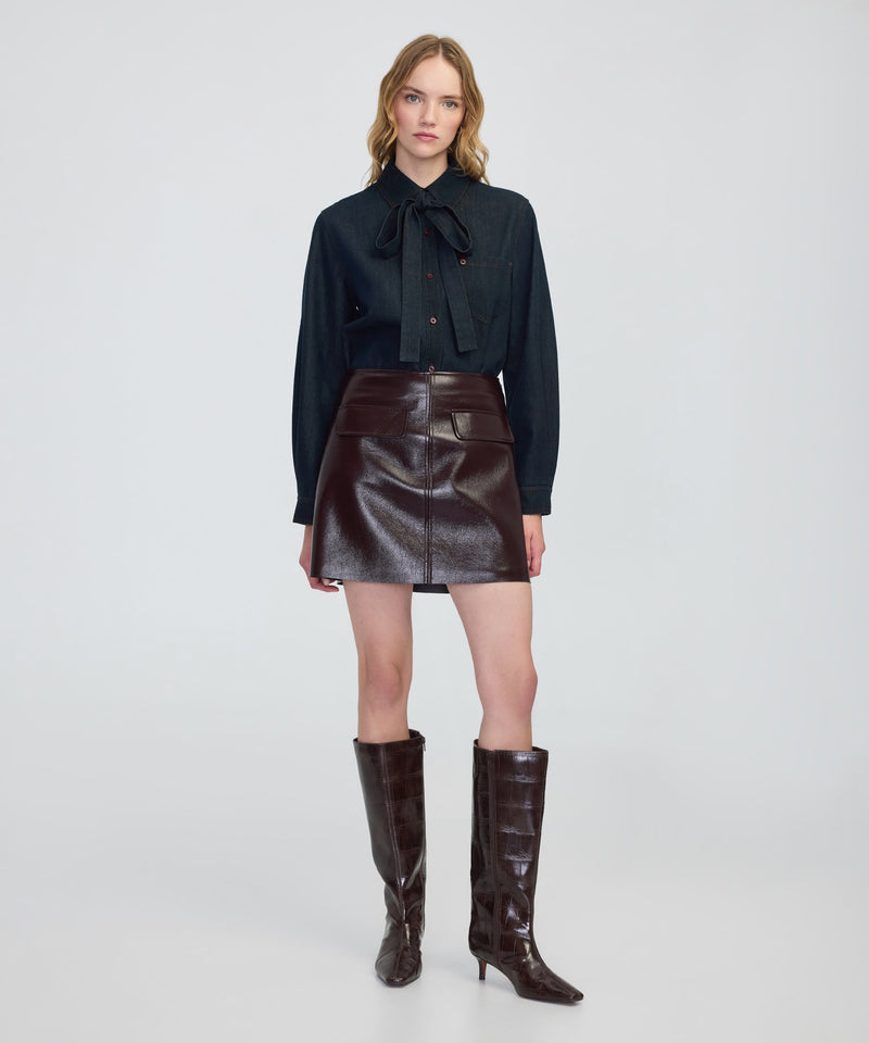 Ipekyol Tie-Neck Denim Shirt Indigo