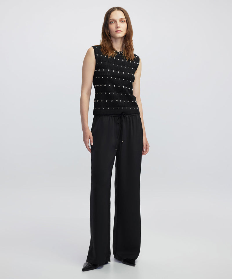 Ipekyol Embellished Knit Top Black