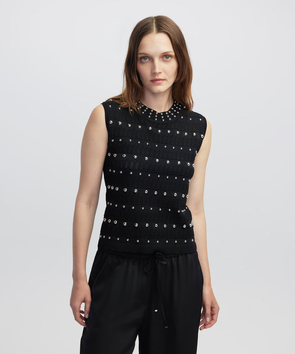 Ipekyol Embellished Knit Top Black