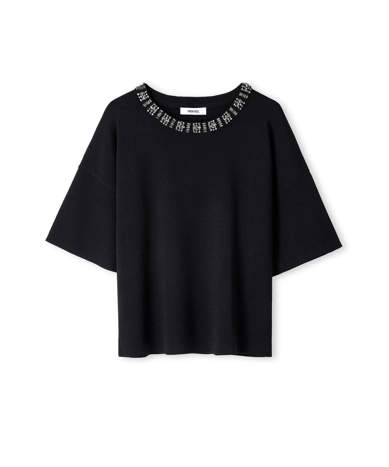 Ipekyol Embellished Knit T-Shirt Black