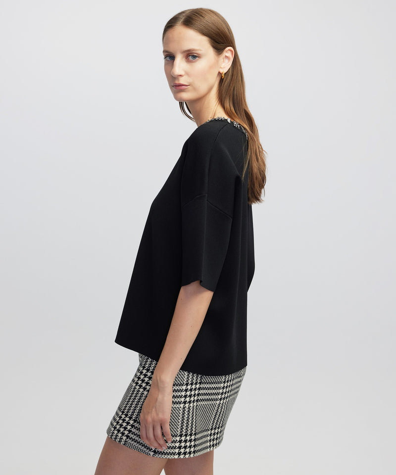Ipekyol Embellished Knit T-Shirt Black