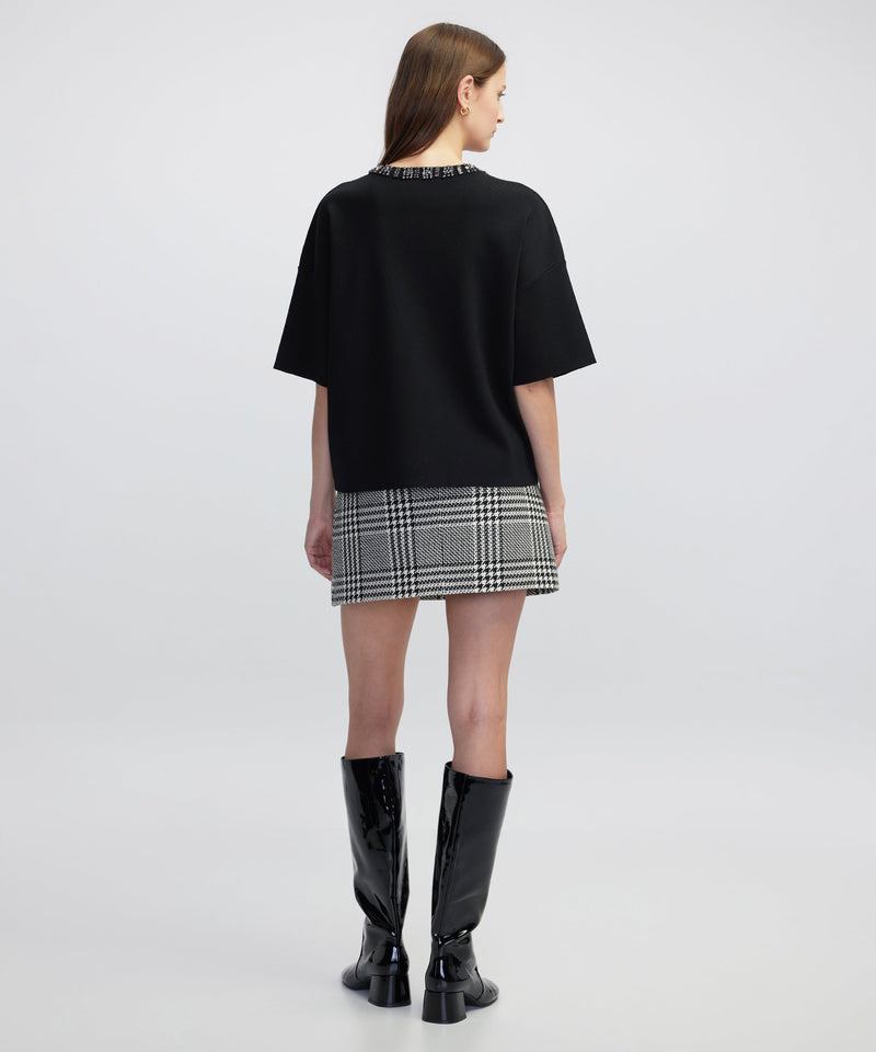 Ipekyol Embellished Knit T-Shirt Black