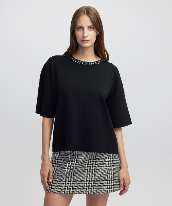Ipekyol Embellished Knit T-Shirt Black