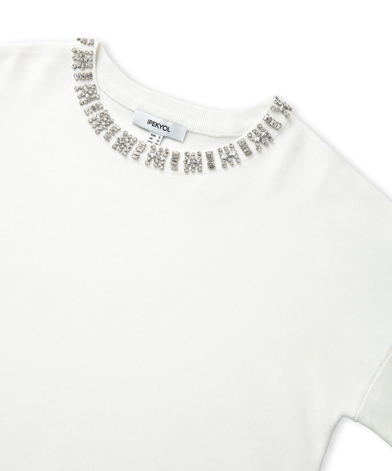 Ipekyol Embellished Knit T-Shirt Ecru
