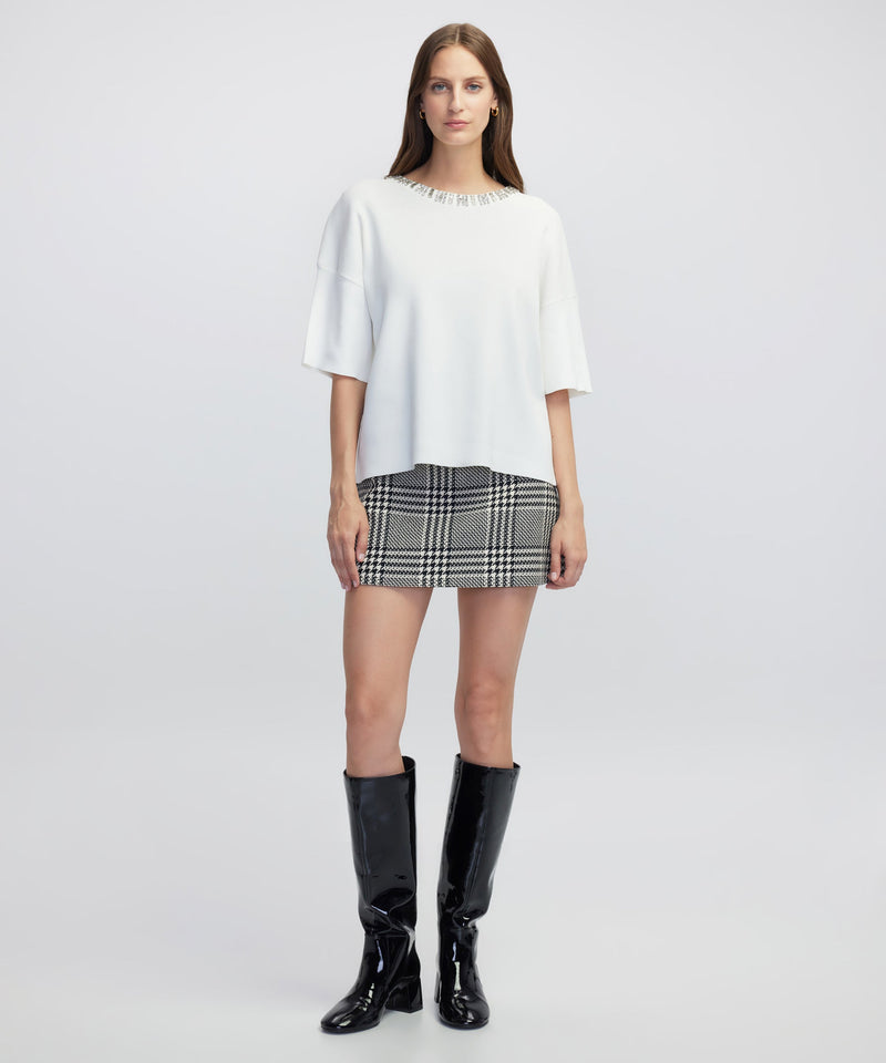 Ipekyol Embellished Knit T-Shirt Ecru