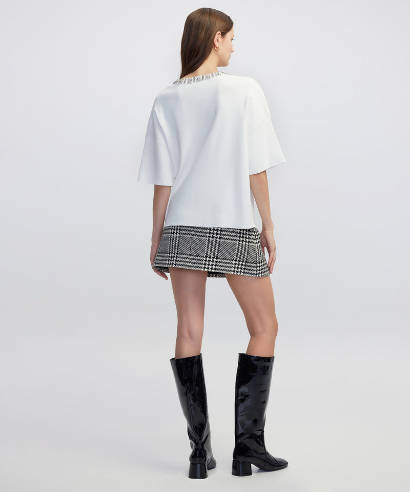 Ipekyol Embellished Knit T-Shirt Ecru