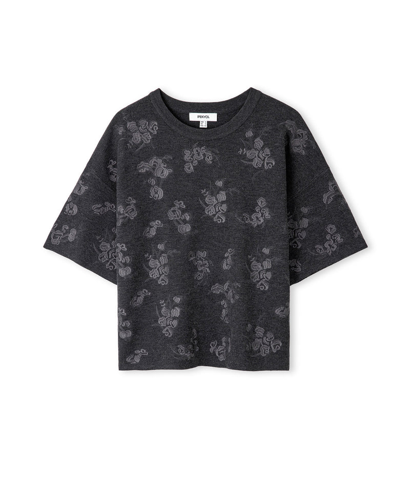 Ipekyol Embellished Knit T-Shirt Anthracite
