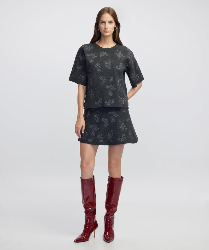 Ipekyol Embellished Knit T-Shirt Anthracite