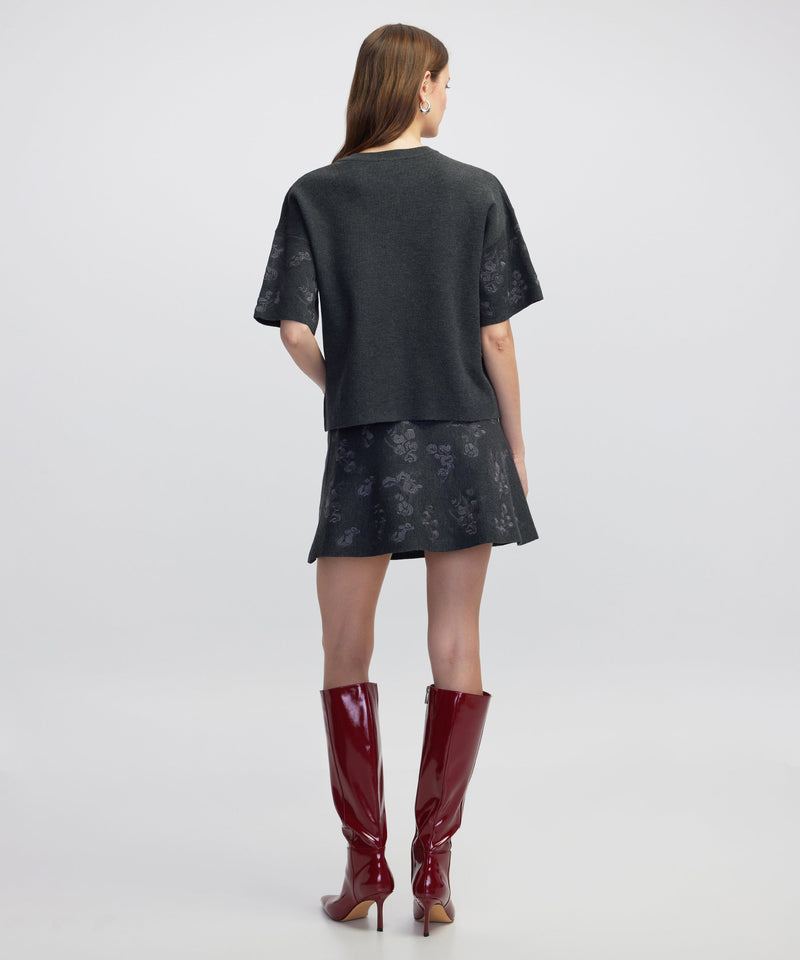 Ipekyol Embellished Knit T-Shirt Anthracite