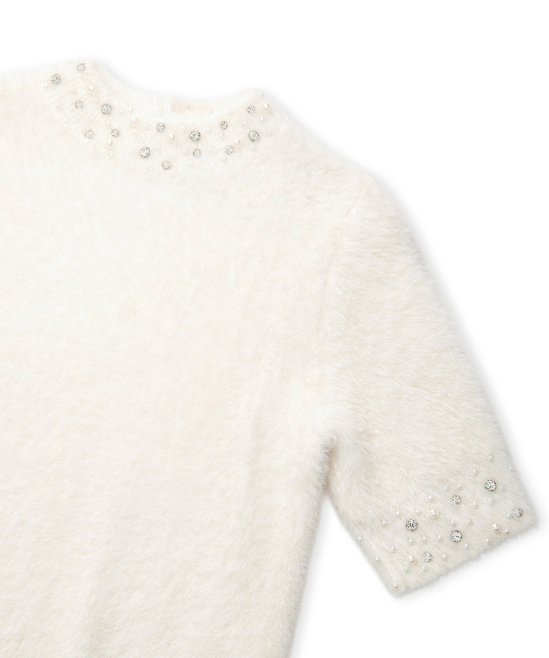 Ipekyol Embellished Soft Knit Top Ecru