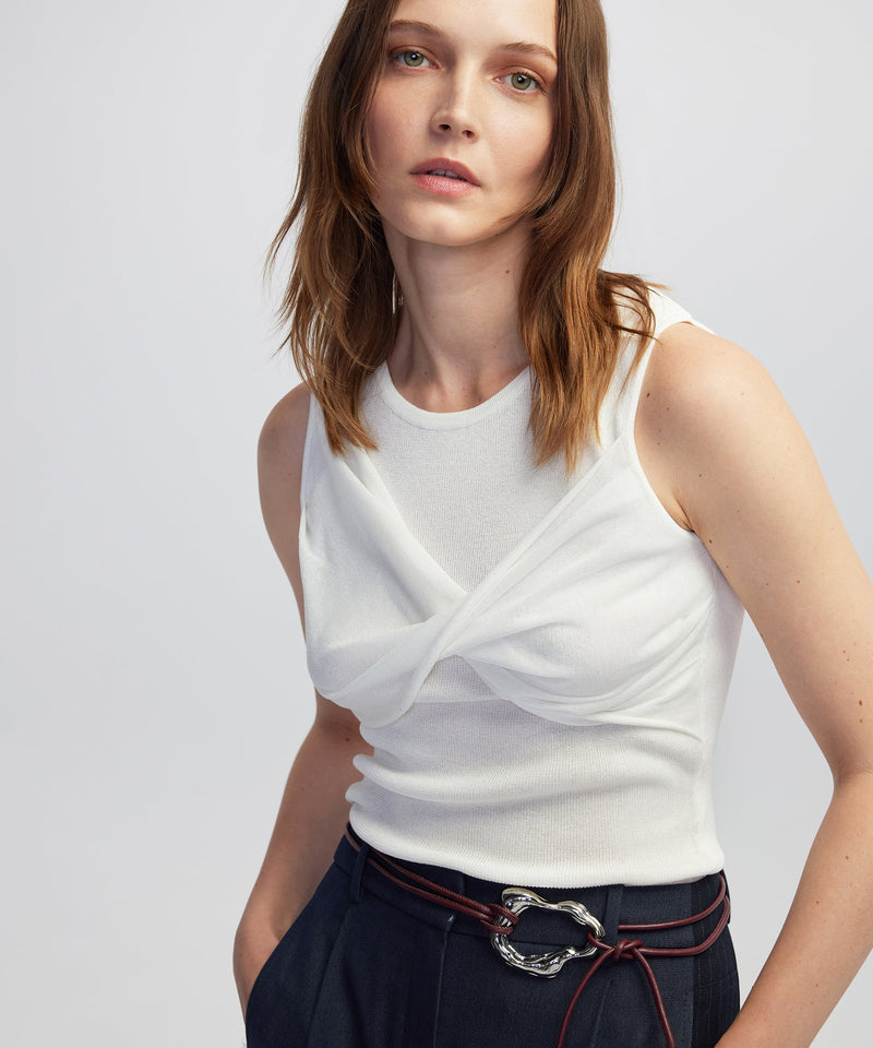 Ipekyol Twisted Knit Top Cream