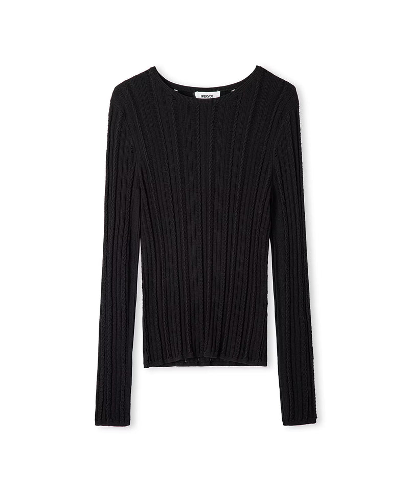 Ipekyol Openwork Knit Top Black