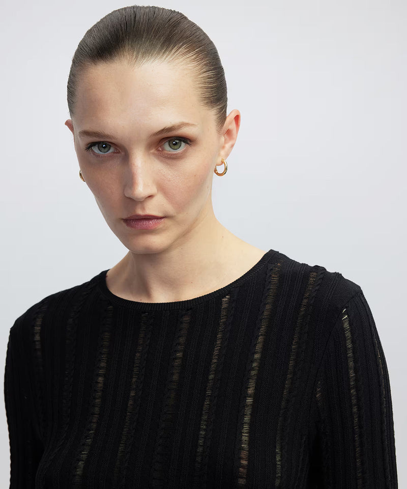 Ipekyol Openwork Knit Top Black
