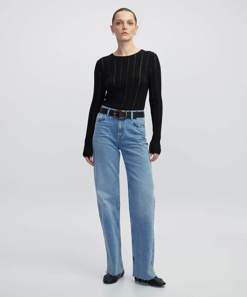 Ipekyol Openwork Knit Top Black