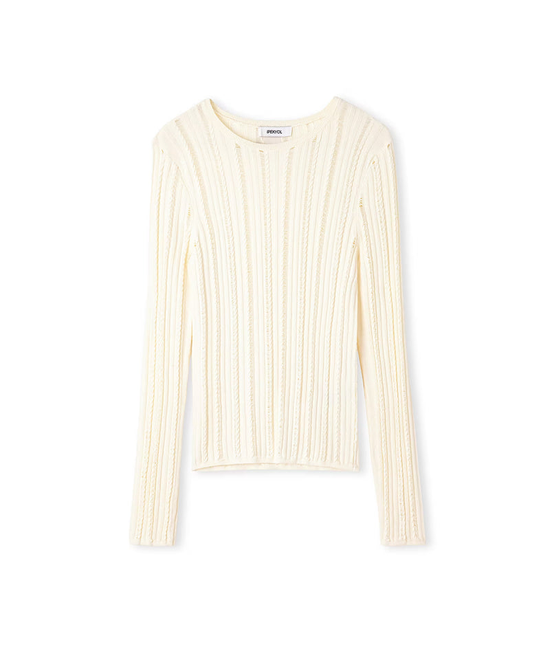Ipekyol Openwork Knit Top Ecru