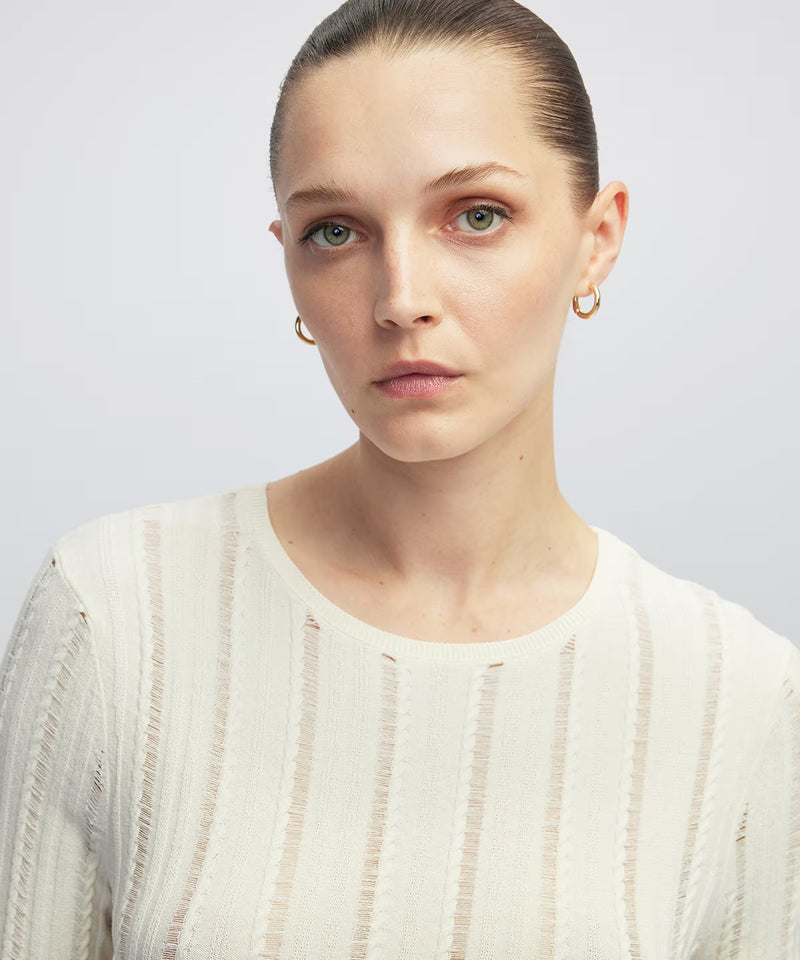 Ipekyol Openwork Knit Top Ecru