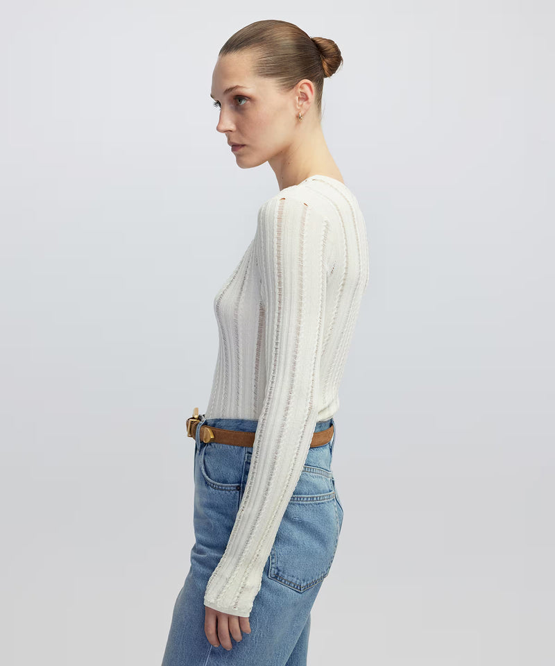 Ipekyol Openwork Knit Top Ecru