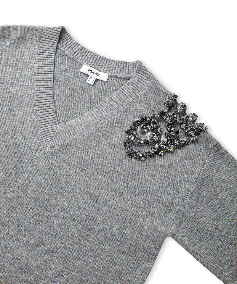 Ipekyol Embellished Knit Sweater Grey