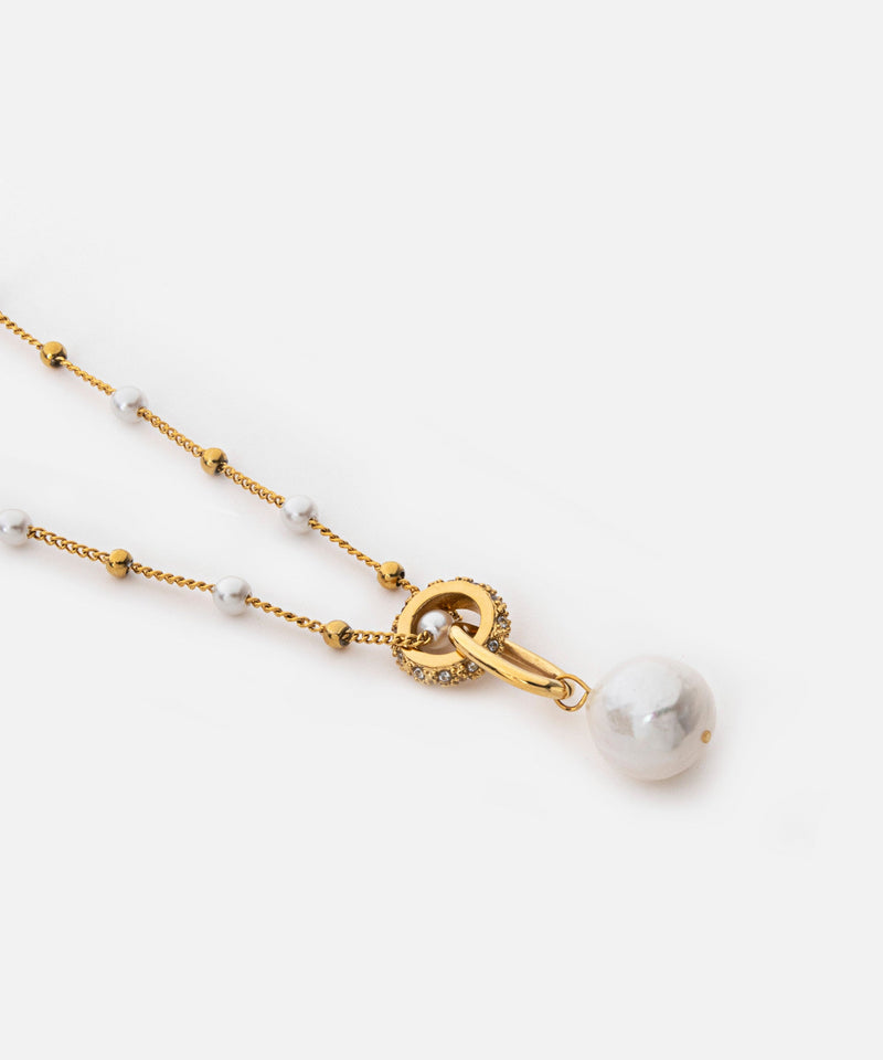 Ipekyol Stainless Steel Necklace With Faux Pearls Gold