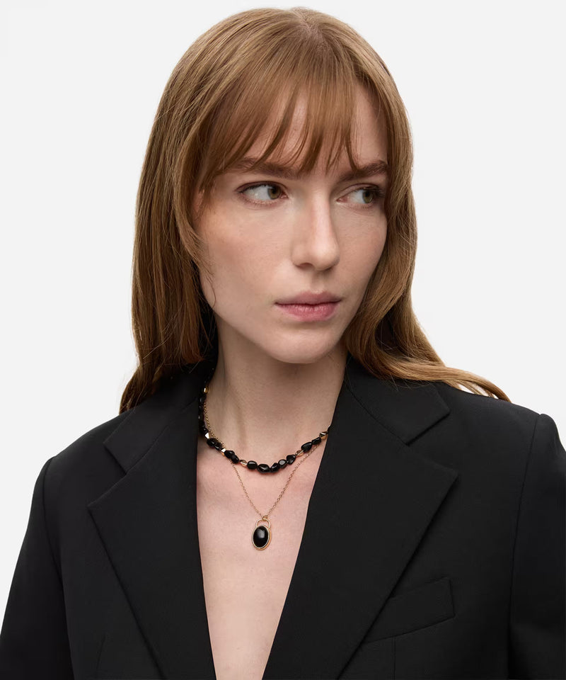 Ipekyol Mixed Stone Layered Necklace Black