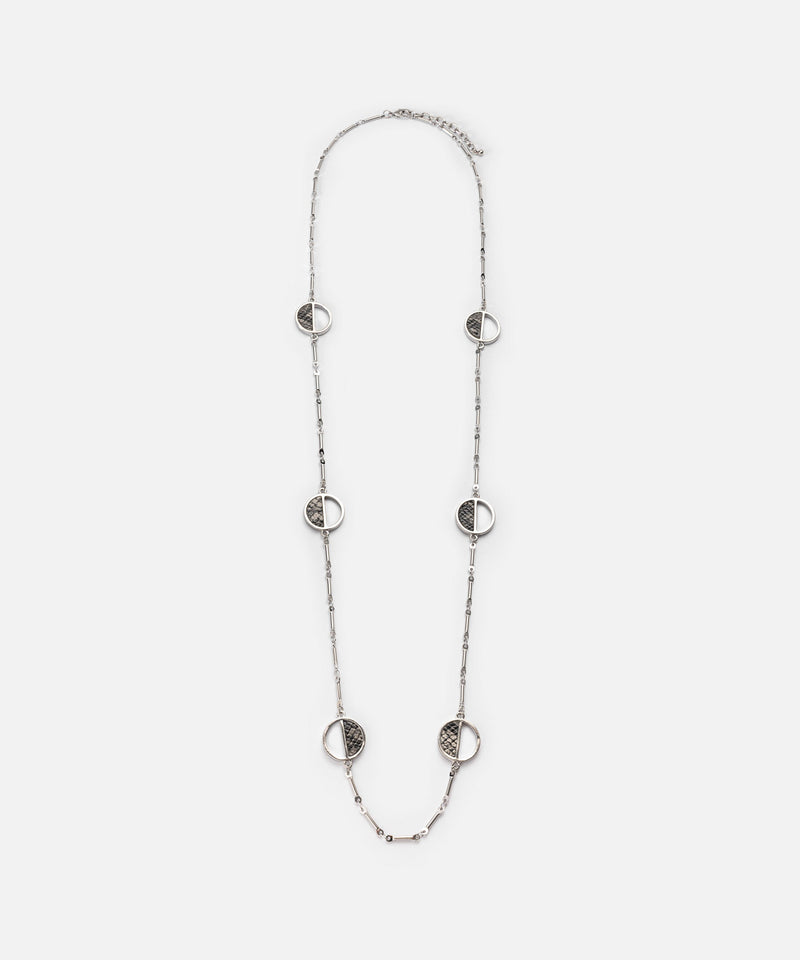 Ipekyol Multi-Piece Necklace With Faux Leather Detailing Silver
