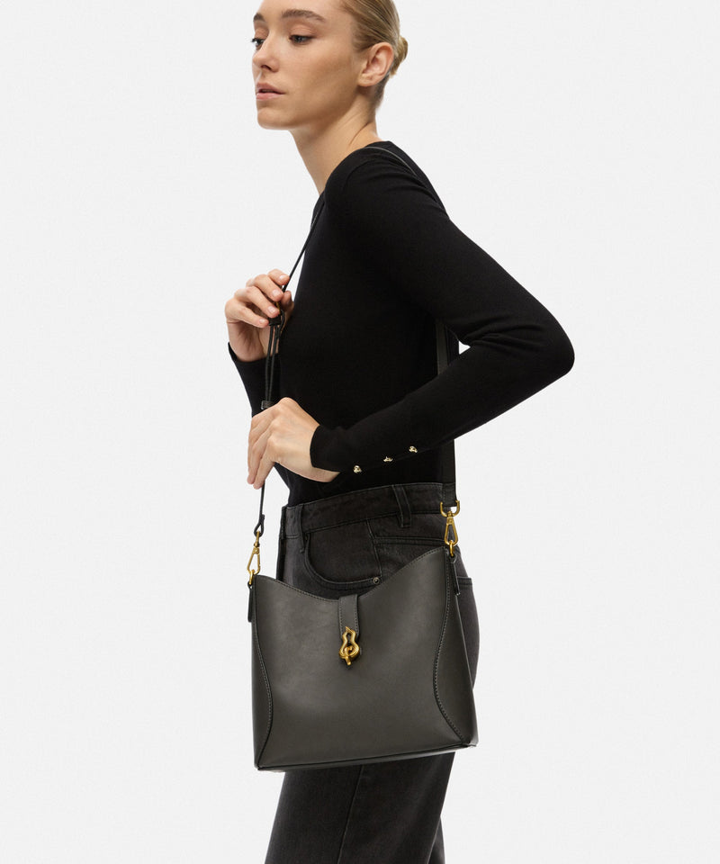 Ipekyol Leather-Effect Bag With Buckle Anthracite