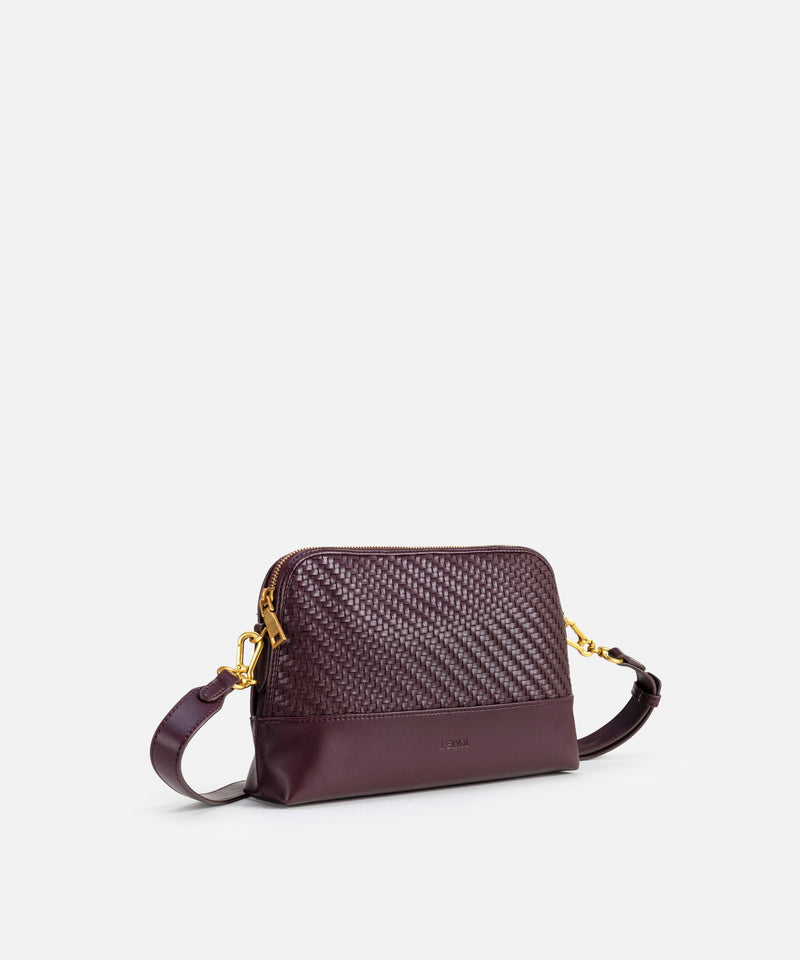 Ipekyol Intrecciato Versatile Clutch Dark Purple