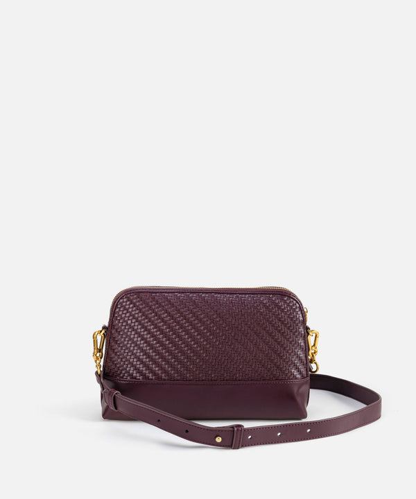 Ipekyol Intrecciato Versatile Clutch Dark Purple